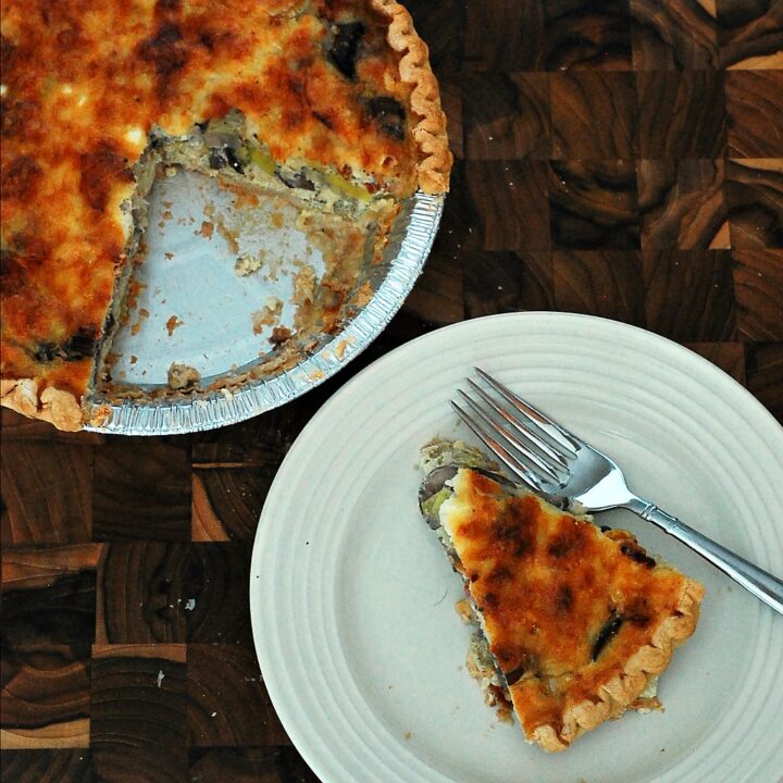 Leek, Mushroom and Bacon Quiche by @TheRedheadBaker