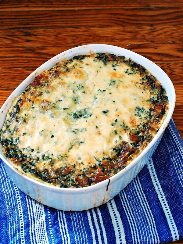 Spinach, Sausage and Polenta Breakfast Casserole by The Redhead Baker