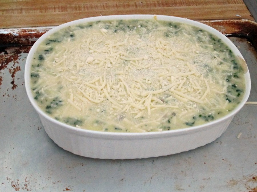 Spinach, Sausage and Polenta Breakfast Casserole by The Redhead Baker