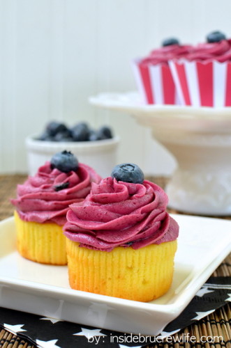 Lemon Blueberry Cupcakes by Inside Bru Crew Life