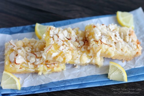 Lemon Curd Bars by Dessert Now, Dinner Later