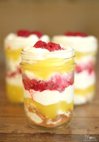 Lemon Raspberry Trifle Jars by Mom Endeavors