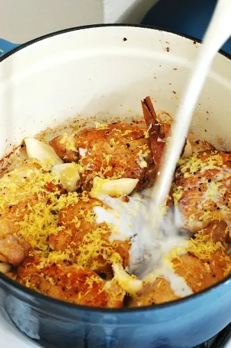 Chicken Thighs Braised in Milk | theredheadbaker.com