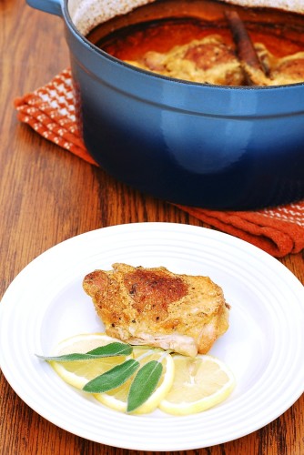 Chicken Thighs Braised in Milk | theredheadbaker.com