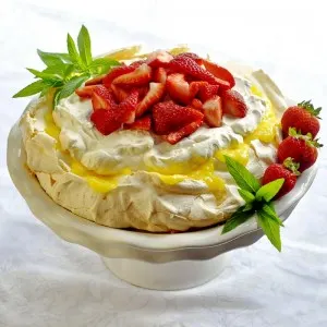 Lemon Strawberry Pavlova by Rock Recipes