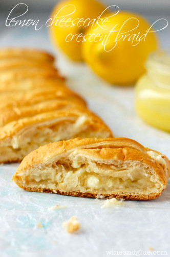 Lemon Cheesecake Crescent Braid by Wine & Glue