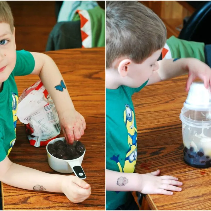 Cherry Apple Smoothie #CookingWithKids #CLBlogger | theredheadbaker.com