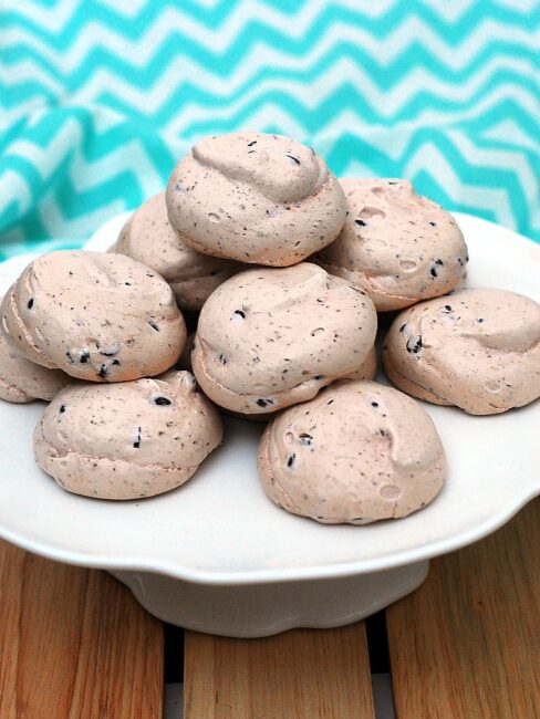 Cherry Chocolate Chip Meringue Cookies | theredheadbaker.com