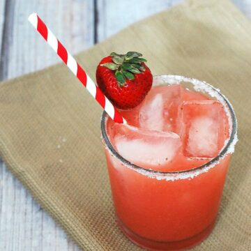 Set aside some fresh seasonal fruit for these strawberry-peach margaritas. They are light and refreshing, perfect for sipping on a warm summer night!