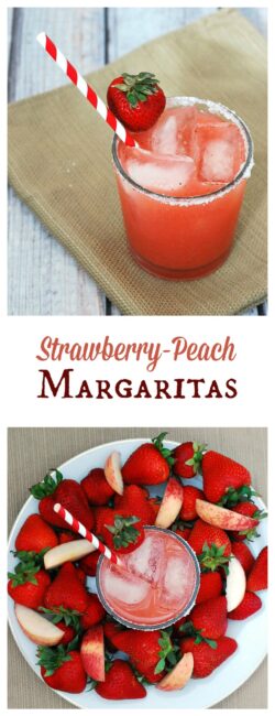 Set aside some fresh seasonal fruit for these strawberry-peach margaritas. They are light and refreshing, perfect for sipping on a warm summer night!