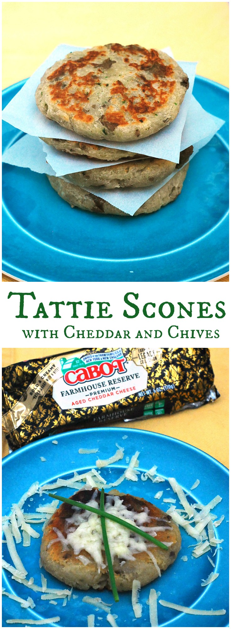 Scottish tattie scones, aka potato scones, resemble pancakes more than typical scones. They combine potatoes, flour, and butter and are sauteed on a griddle. #BrunchWeek theredheadbaker.com