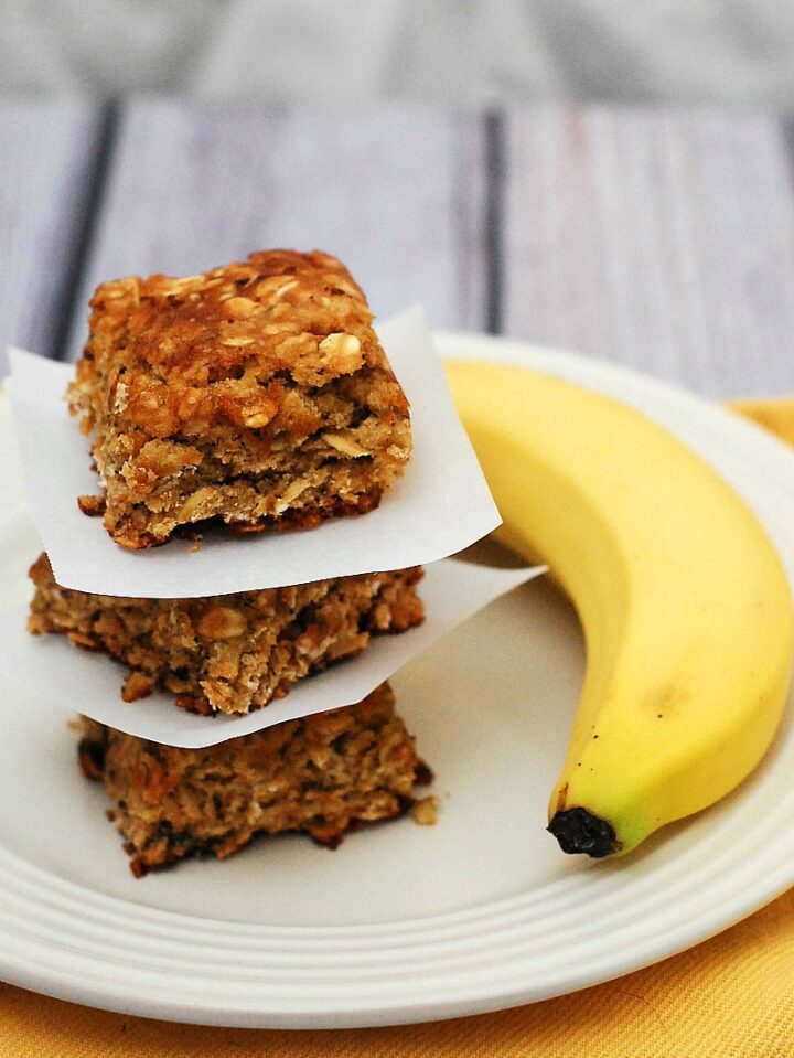 BananaOatmeal Squares by The Redhead Baker