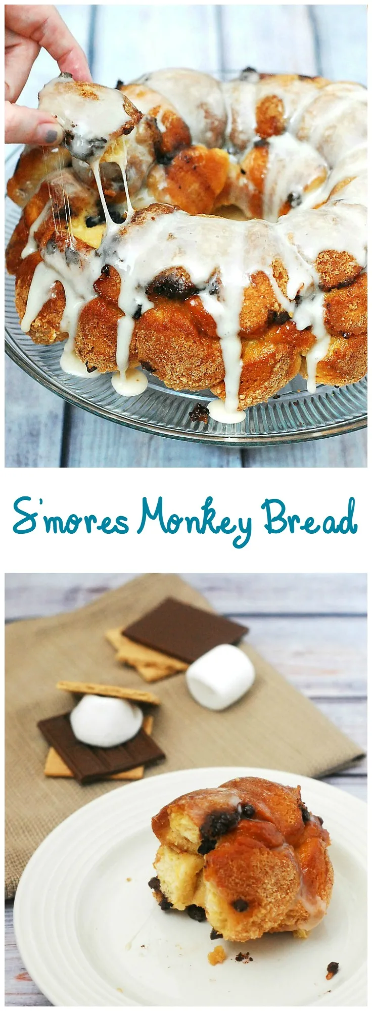 Nothing says summer snack likes s'mores monkey bread! Little balls of sweet bread are coated in graham cracker crumbs and baked with layers of chocolate and marshmallow. #TwelveLoaves theredheadbaker.com