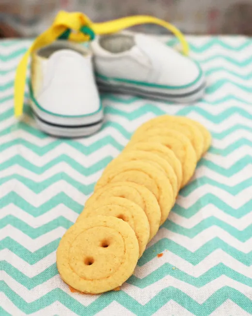 Babies are cute as a button, and so are these adorable little button cookies sandwiched with lemon buttercream! Serve them as a sweet ending to a baby shower. TheRedheadBaker.com