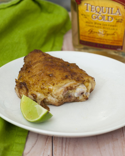 Pineapple juice, tequila and two kinds of chili powder add big flavors to moist chicken thighs. Shred leftovers (if there are any!) for tacos the next night. #CLBlogger TheRedheadBaker.com