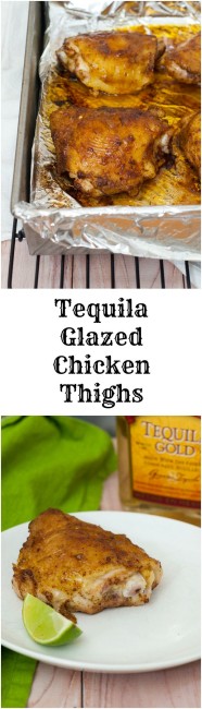 Pineapple juice, tequila and two kinds of chili powder add big flavors to moist chicken thighs. Shred leftovers (if there are any!) for tacos the next night. #CLBlogger TheRedheadBaker.com