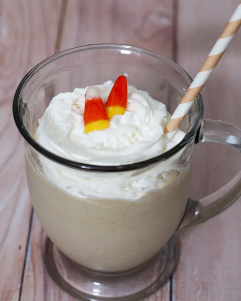 Who says pumpkin desserts are just for chilly weather? Blend pumpkin, spices, cream cheese and ice cream for a decadent pumpkin cheesecake milkshake! #PumpkinWeek