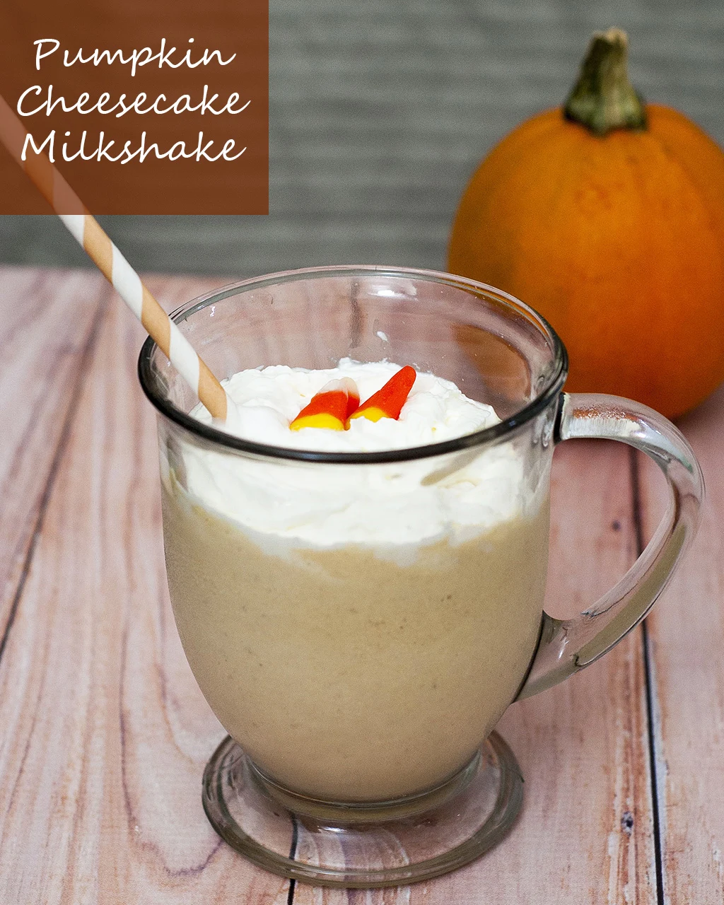 Who says pumpkin desserts are just for chilly weather? Blend pumpkin, spices, cream cheese and ice cream for a decadent pumpkin cheesecake milkshake! #PumpkinWeek