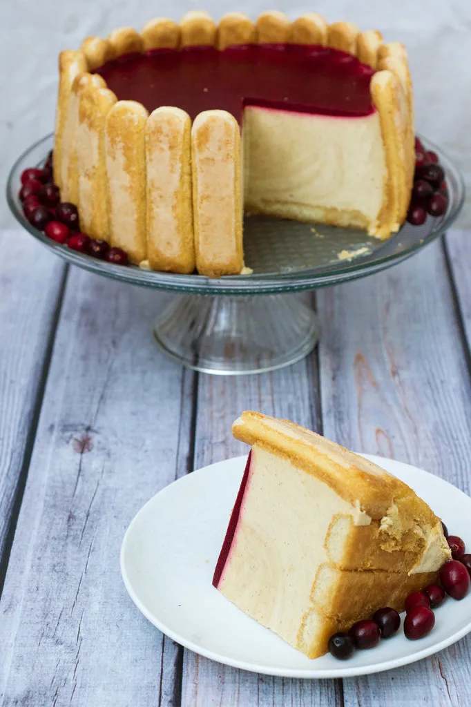 This make-ahead, no-bake cranberry apple charlotte cake will wow your holiday guests with its apple and cranberry flavors, and beautiful presentation. TheRedheadBaker.com