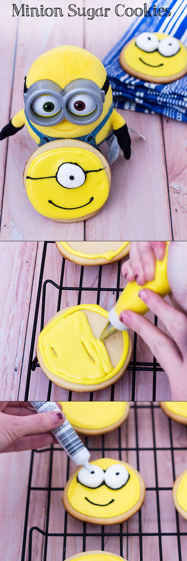 With these no-spread sugar cookies, you can serve delicious minion-inspired treats at your next family movie night! #MinionsMovieNight TheRedheadBaker.com
