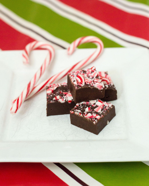 Easy, no-bake five-ingredient peppermint mocha fudge makes a delicious holiday party treat, or a sweet homemade gift. #ChristmasWeek TheRedheadBaker.com