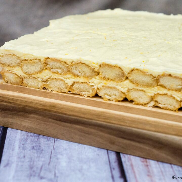 Lemoncello tiramisu adds a burst of bright flavor to the traditional layered Italian dessert. #SundaySupper TheRedheadBaker.com