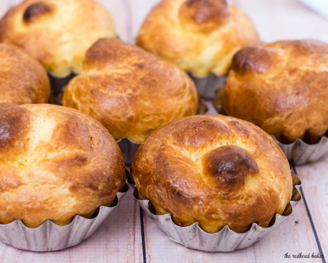 Decadent, buttery brioche is a yeast dough enriched with eggs. Serve with a light spread of your favorite fruit preserves. #BrunchWeek TheRedheadBaker.com