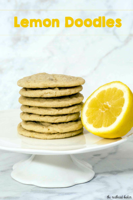 Like their cousin the snickerdoodle, lemon doodles are soft cookies with a slight crispness at their edges, thanks to a coating of sugar before baking.