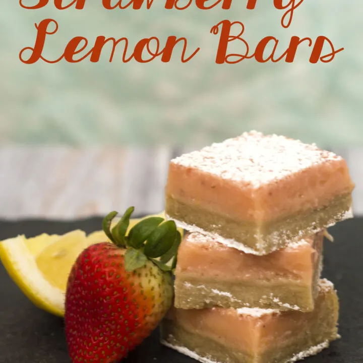 Strawberry lemon bars are a sweet twist on a tart classic bar cookie. These bars bring back memories of childhood summers drinking pink lemonade. #WhatsBaking TheRedheadBaker