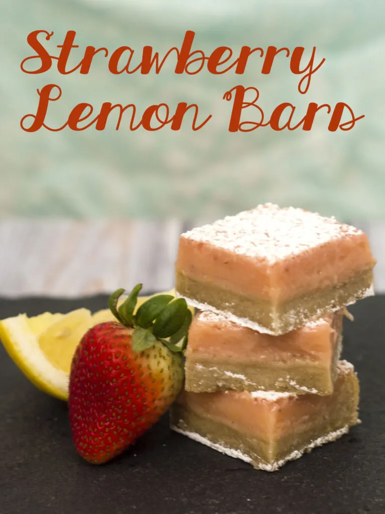 Strawberry lemon bars are a sweet twist on a tart classic bar cookie. These bars bring back memories of childhood summers drinking pink lemonade. #WhatsBaking TheRedheadBaker