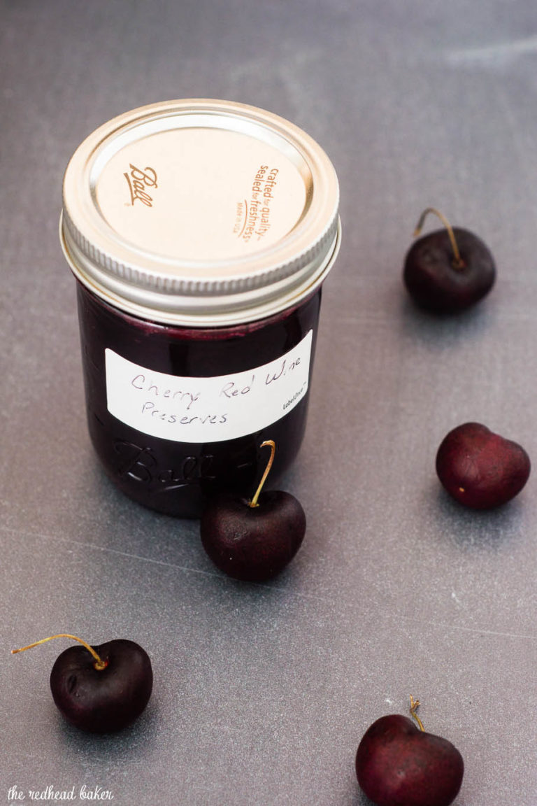 Cherry Red Wine Preserves by The Redhead Baker