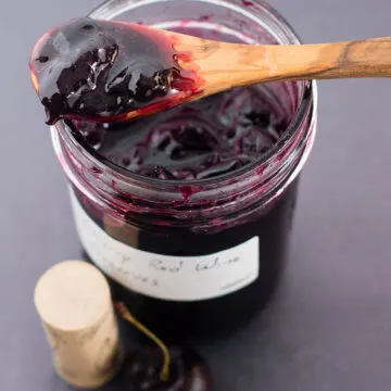 Cherry red wine preserves combine sweet cherries and malbec red wine in a delicious condiment that you won't find in any grocery store!