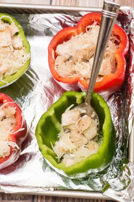 Back to school means back to routine. Make your routine easier with a quick and easy weeknight meal like these chicken cheesesteak stuffed peppers. #ReimagineYourRoutine #ad