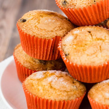 Cranberry-orange muffins are tender, buttery, and loaded with tart dried cranberries and orange zest. They're a delicious way to start your morning!