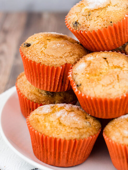 Cranberry-orange muffins are tender, buttery, and loaded with tart dried cranberries and orange zest. They're a delicious way to start your morning!