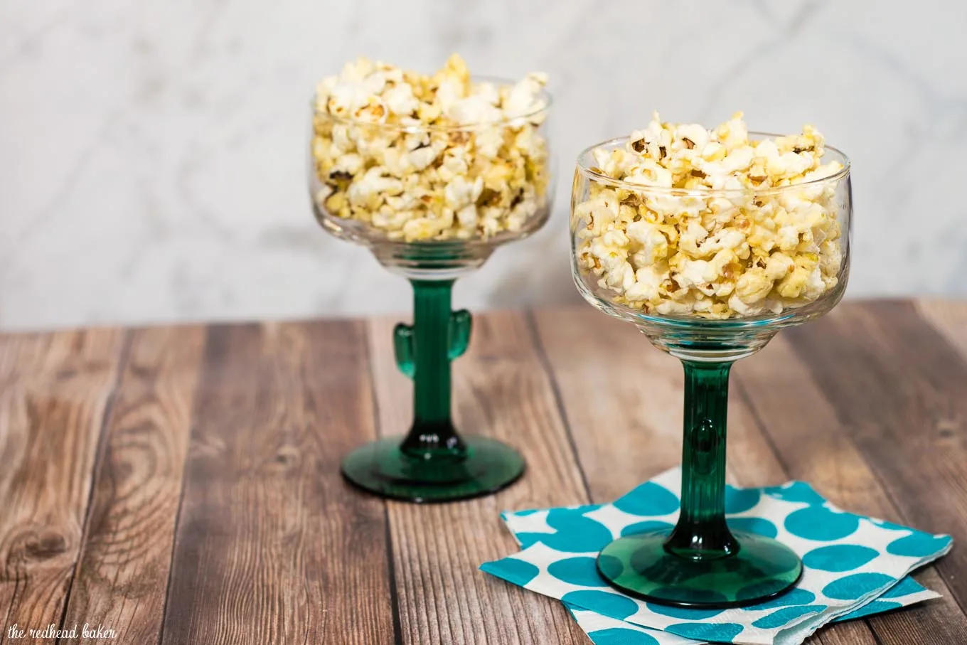 Indulge in an adult snack — margarita popcorn, coated in butter flavored with tequila and lime juice. It's so easy to make! #SundaySupper