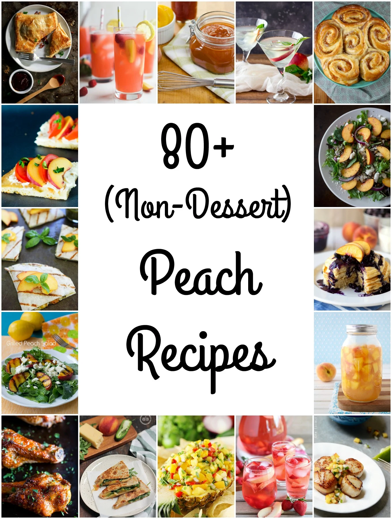 I've compiled over 80 peach recipes featuring the fruit in appetizers, breakfasts, condiments, drinks, main dishes and sides for National Peach Month.