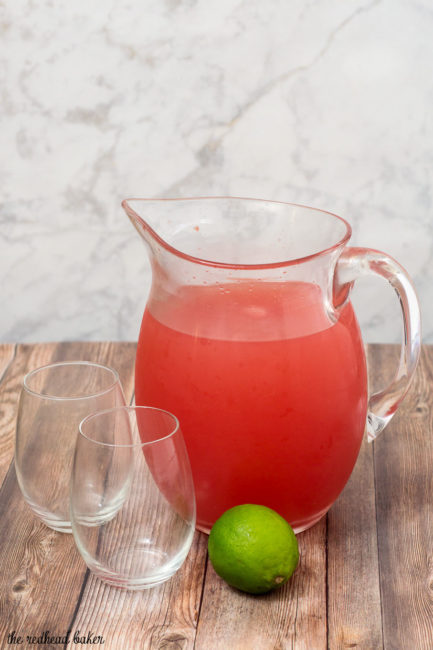 Watermelon agua fresca with a splash of lime juice is a refreshing summer drink, based on the popular drink from Mexican street vendors and bodegas.