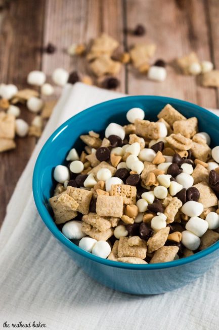 Avalanche Bark Muddy Buddies combine Chex cereal, peanut butter, white chocolate, semisweet chocolate and marshmallows in an addictive snack!