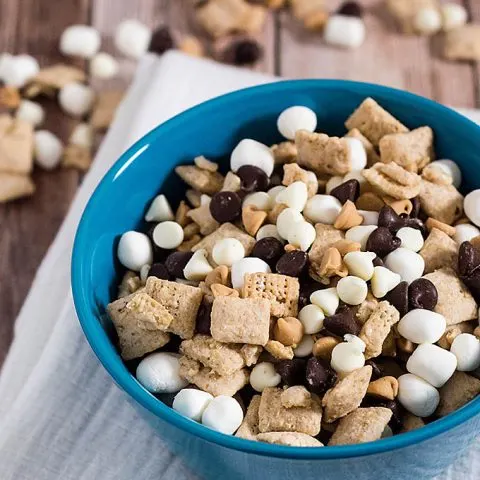 Avalanche Bark Muddy Buddies combine Chex cereal, peanut butter, white chocolate, semisweet chocolate and marshmallows in an addictive snack!