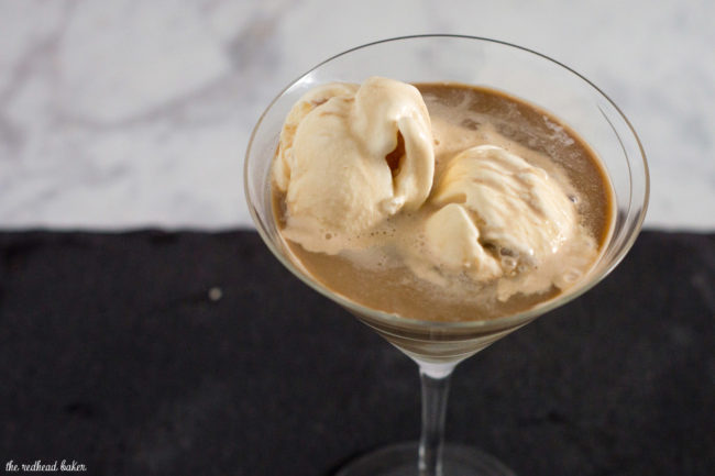 Sweet cream affogato is a simple yet decadent Italian dessert where espresso is poured over ice cream or gelato. Buon appetito!