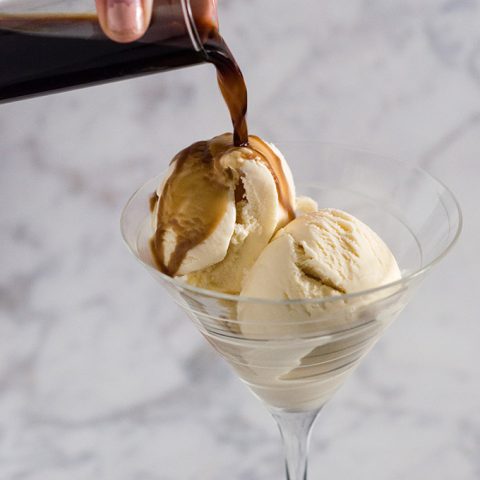 Sweet cream affogato is a simple yet decadent Italian dessert where espresso is poured over ice cream or gelato. Buon appetito!