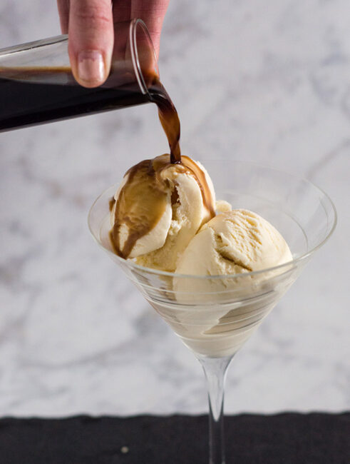 Sweet cream affogato is a simple yet decadent Italian dessert where espresso is poured over ice cream or gelato. Buon appetito!