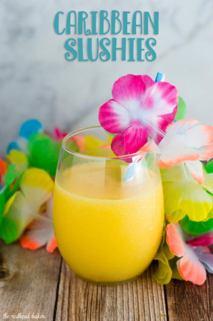 As cooler weather sets in, imagine you're in warmer weather with Caribbean Slushies, frozen cocktails with coconut and pineapple juice. #CreateYourCocktail #ad