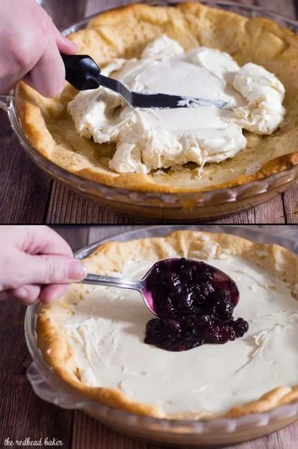 Pizza for dessert? You bet! Cheesecake Pizza has crescent dough as the crust, topped with sweetened cream cheese, berry compote and chocolate sauce. #SundaySupper