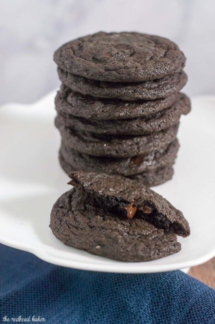 Chocolate espresso cookies are rich and fudgy. Espresso powder enriches the flavor of the chocolate and adds coffee flavor, too. #Choctoberfest