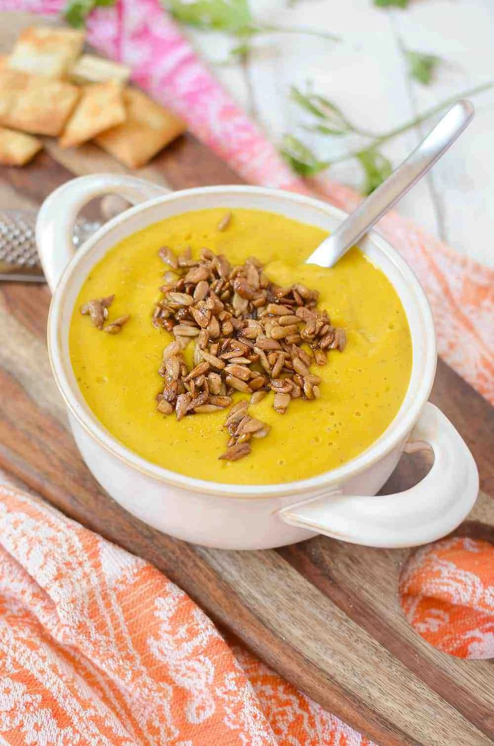 Ginger Apple Butternut Soup by Delish Knowledge