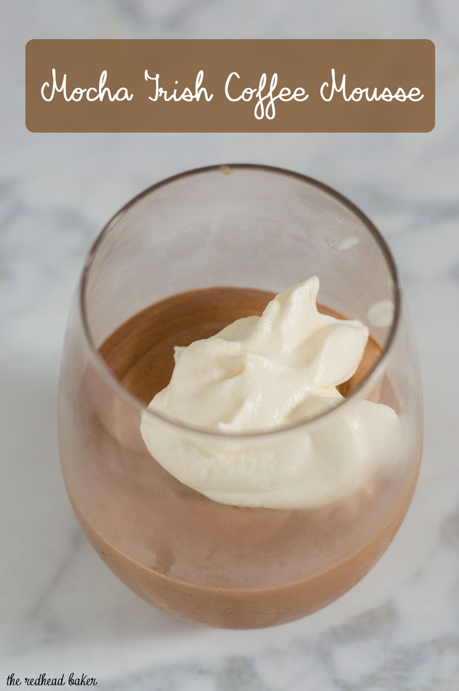 Irish Coffee Chocolate Mousse is flavored with whole coffee beans, semisweet chocolate and Irish cream liqueur. It is light in texture but rich in flavor. #Choctoberfest
