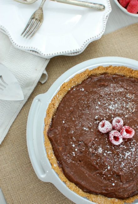 Dark Chocolate Raspberry Pie by A Cedar Spoon