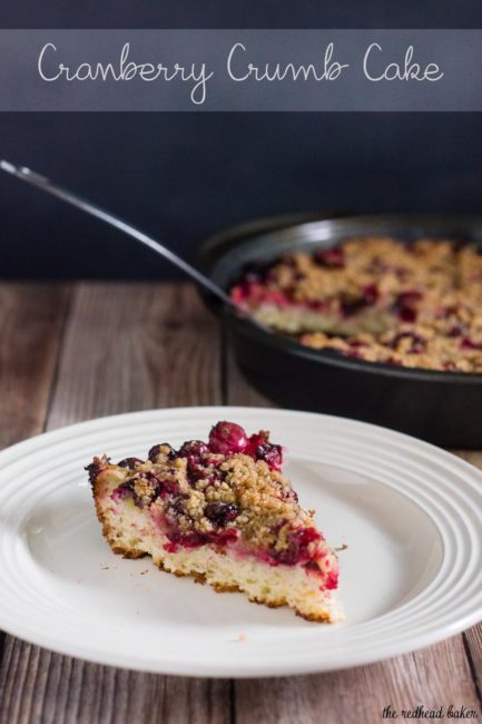 Cranberry crumb combines an orange-flavored cake, sugared cranberries and crumb topping for a delicious holiday breakfast or dessert.